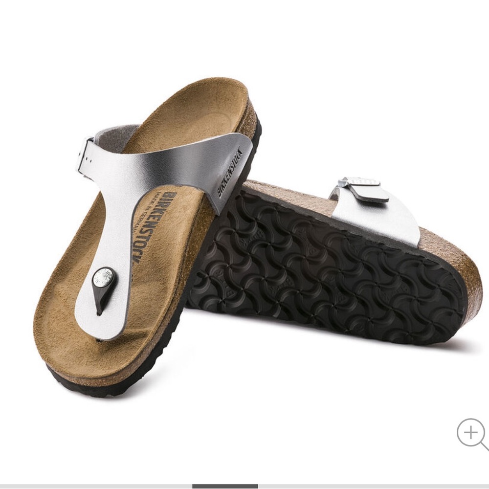 Used sz 6 Silver Birkenstock Gizeh